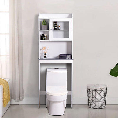 23.62 in. W x 11.8 in. D x 39.57 in. H White Bathroom Standing