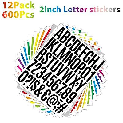 12 Sheets 2 Inch Large Letter Stickers, 600 Pcs Letter Stickers