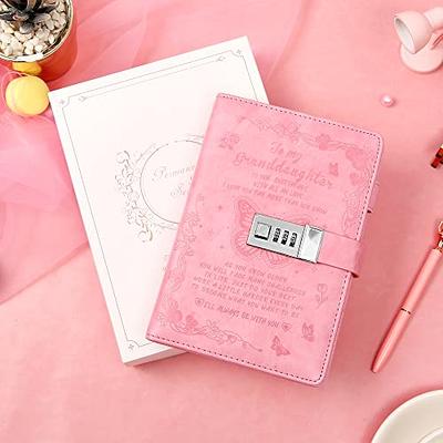 Granddaughter Gifts Diary with Lock Set for Girls, Refillable