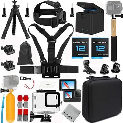 Accessories Kit for Gopro Hero 12 11/Hero 10 9 Black Waterproof Protective  Case Underwater Floating Handgrip Screen Protector