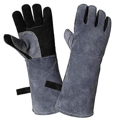 Cubilan BBQ Gloves, Black Grilling Gloves Heat Resistant Oven