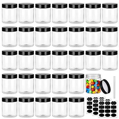 ZENS Glass Canister Set, Small Airtight Kitchen Storage Jars with Glass  Lids, Clear 4 Pack 10oz Empty Food Container for Spices with Lables and