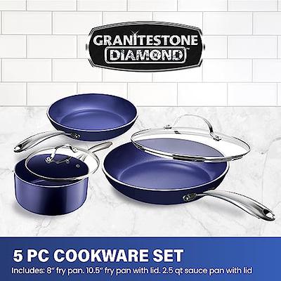 CAROTE 5-Pc. Nonstick Cookware Set ~ Detachable Handle ~ Granite