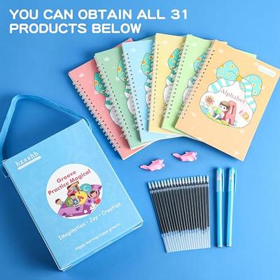 Grooved Writing Books for Kids,Magic Practice Copybook, Reusable