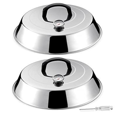 Stainless Steel Teppanyaki Dome Dish Lid with Handle Prevents