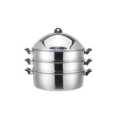 Stainless Steel Steamer Pots, 5 Tier Steamer Cooking Pots, Steam Soup Pots  with Lid, Cookware Steaming Pots