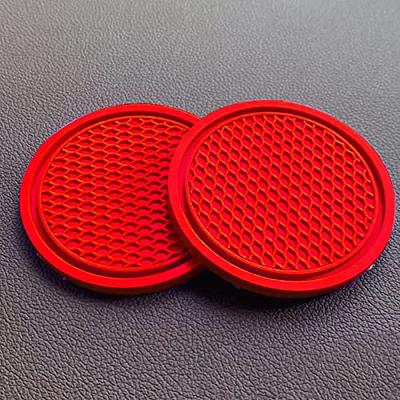 2pcs Bling Car Cup Coaster, 2.75 inch Auto Car Cup Holder Insert Coasters Silicone Anti-Slip Crystal Rhinestone Drink Car Cup Mat, Universal Vehicle