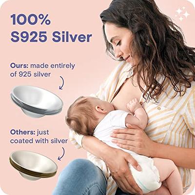  Silver Nursing Cups Nipple Cover Nipple Soother for Newborn  Breastfeeding Moms, The Original 925 Silver Nursing Cups : Baby