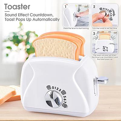 CUTE STONE Toy Kitchen Appliances Playset, Kids Kitchen Toy Mixer and  Blender with Sound & Lights, Play Toaster, Cutting Play Food, Toddler Play