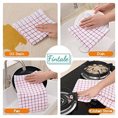 Fintale 100% Cotton Dish Cloths - Soft, Super Absorbent and Lint
