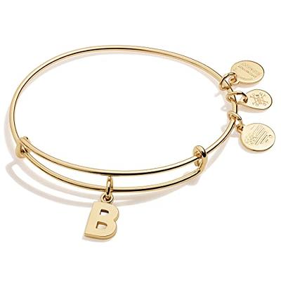 Alex and Ani Initial M Charm Bangle Bracelet in Shiny Silver