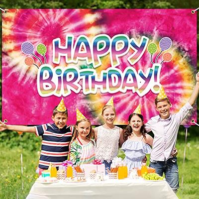 Tie Dye Birthday Party Backdrop Banner Decorations Tie Dye Themed Happy  Birthday Background Colorful Paint Rainbow Party Decorations Supplies for  Girls Kids - Yahoo Shopping