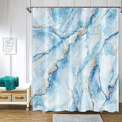 4 Pcs Shower Curtain Set Marble Black Gold Ombre Luxury Abstract