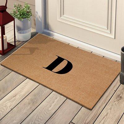 Conradine Plain Natural Coir Non-Slip Outdoor Door Mat Red Barrel