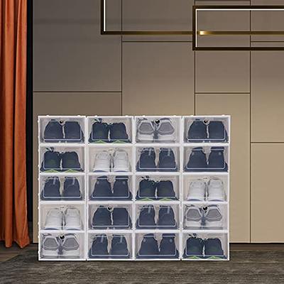 24pcs Plastic Shoe Box Set Foldable Storage Clear Home Use