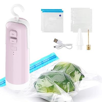 Portable Mini Handheld Vacuum Sealer with Reusable Food Storage Sous Bags  USB Rechargeable Small Electric Vacuum Sealer Pump