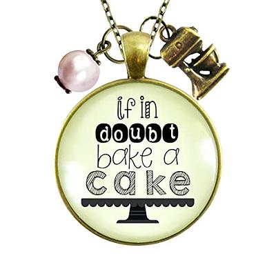 Baker Necklace If In Doubt Bake a Cake Southern Boho Jewelry Bronze Jewelry  for Women Chain