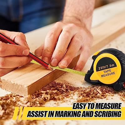 Hoteam 8 Pcs Tape Measure 25 Feet, Easy Read Bulk Measuring Tape  Retractable Yellow Measurement Tape with Fractions 1/8