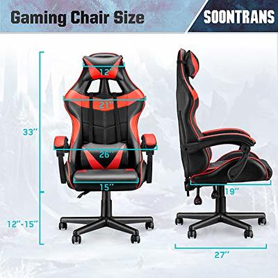 Soontrans Red Gaming Chair,Computer Chair with Massage Lumbar