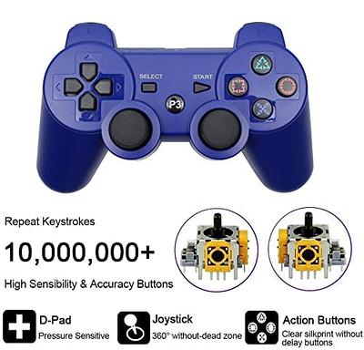 white ps3 controller with blue buttons