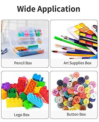 Sooez 6 Pack Pencil Box, School Box, Hard Pencil Boxes for School Supplies  Bulk, Large Plastic Pencil Case with Lid, Clear Pencil Container, Stackable