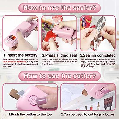 Mini Bag Sealer, Kenossion Chip Bag Sealer - Bag Sealer Heat Seal with  Cutter & Magnet, Portable Mini Sealing Machine to Reseal Plastic Bags &  Keep