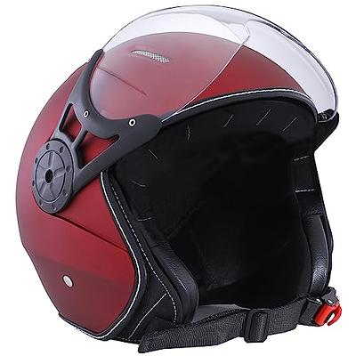 Retro Vespa Helmet Adult 3/4 Open Face Motorcycle Half Helmet DOT Approved  Vintage Electrical Scooter Helmets with Visor Light Breathable Quick Buckle