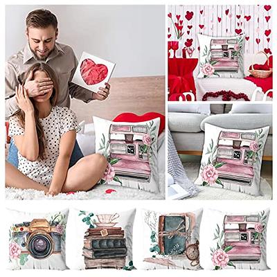 Simmore Decorative Throw Pillow Covers 18x18 Set of 2, Soft Plush Flannel  Double-Sided Fluffy Couch Pillow Covers for Sofa Living Room Home Decor