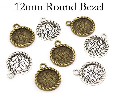 Open Bezels for Resin Jewelry Making,60Pcs Back Bezel Gold,White