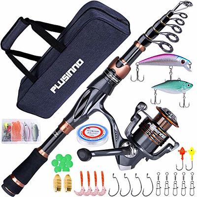  Fishing Rod And Reel Combos, Toray 24-Ton Carbon Matrix Telescopic  Fishing Rod, 12 +1 Shielded Bearings Stainless Steel BB Spinning Reel