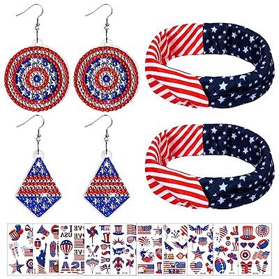 Fennoral 16PCS American Flag Diamond Painting Earrings Making Kit