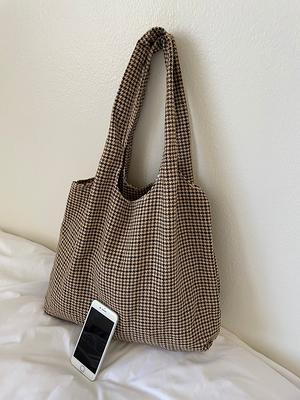 White Vintage Eco Bags Brown Paper Shoulder Bucket Bags