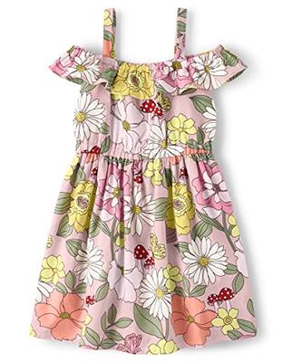 Gymboree Girls and Toddler Sleeveless Dress, Pink Summer Flowers