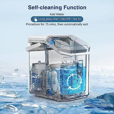 FREE VILLAGE Countertop Ice Maker, Portable Ice Maker w/Handle, 6 Mins 9  Pcs Ice, 26 lbs Ice/24Hrs, Self-Cleaning, w/Ice Bags, Scoop & Basket, Ice