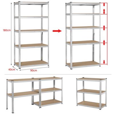 Smile Mart 5-Shelf Boltless & Adjustable Steel Storage Shelf Unit, Black,  Holds up to 330 lb Per Shelf, 3 Pack