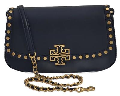 Tory Burch 84778 Black With Gold Hardware Thea Web Flap Crossbody Women's  Bag: Handbags