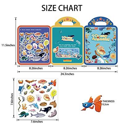 3D Ocean Animals Puffy Sticker Play Set Kids, Window Gel Clings