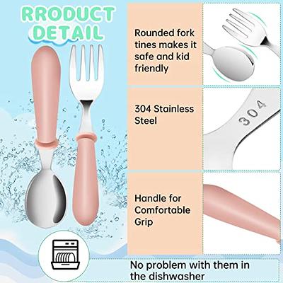 6 Pieces Toddler Spoons Baby Spoons for Self-Feeding, Stainless Steel Kids  Spoons with Round Handle Metal Toddler Utensils Children's Silverware Set