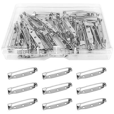 100 Pcs Locking Pins Backs Safety Clasp Brooch Silver Brooch Clasp