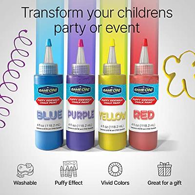 4 Pack 3D Puffy Sidewalk Chalk Paint Large 4 Oz Bottles Liquid Chalk  Washable Paint For