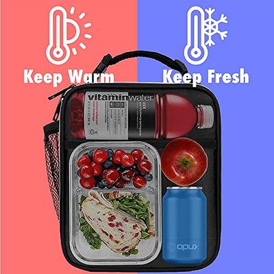 OPUX Lunch Box For Men Women, Insulated Large Lunch Bag Adult Work, Double  Decker Lunchbox Meal