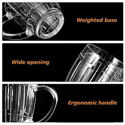 CREATIVELAND Barrel Glass Beer Mugs - Set of 4 Freezer Beer Glasses with  Handle - Geometric Beer Stein Household Cup - Retirement Gifts for Men  (Barrel, 590ml/20oz) - Yahoo Shopping