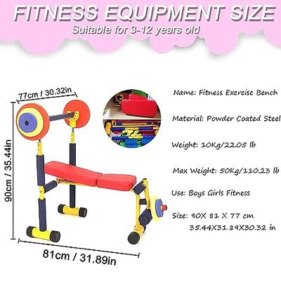 Fun & Fitness For Kids Children's Exercise Equipment Weight Lift Bench Set