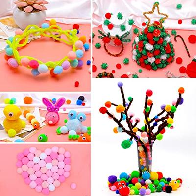 1200 Pcs Craft Pom Poms Multicolor Small Pompom Assorted Colors