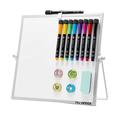 TSJ OFFICE Dry Erase White-Board - 12 X 16 Inches Portable Small Magnetic  Whiteboard with Hooks for Wall, Mini Desktop Whiteboard 360 Degrees