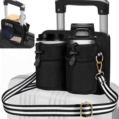 Luggage Cup Holder Travel Drink Bag for Suitcase Portable Foldable Luggage  Drink Caddy with Handle, Fits Roll on Suitcase Handle, Gifts for Flight  Attendants Creative Travel Accessories (Black) - Yahoo Shopping