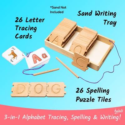 Hulats Learn to Write - Portable Wooden Alphabet Tracing Board - Tracing  Letters for Kids Ages 3-5 - Montessori Toys for 3+ Year Old - Letter  tracing