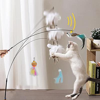 Madgern Cat Toys Wands 6 Pack Interactive Cat Toys for Indoor Cat Toys for  Boredom and Stimulating Natural Bird Feather Indoor Dancing Playing Toy -  Yahoo Shopping