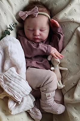 SCOM Lifelike Reborn Baby Dolls Girl - 19 Inch Realistic Newborn Baby Dolls  That Look Real Soft Weighted Sleeping Baby Dolls Gift Set for Kids Age 3+