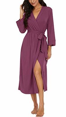 Women's Soft Robes Long Bath Robes Kimonos Sleepwear Dressing Gown